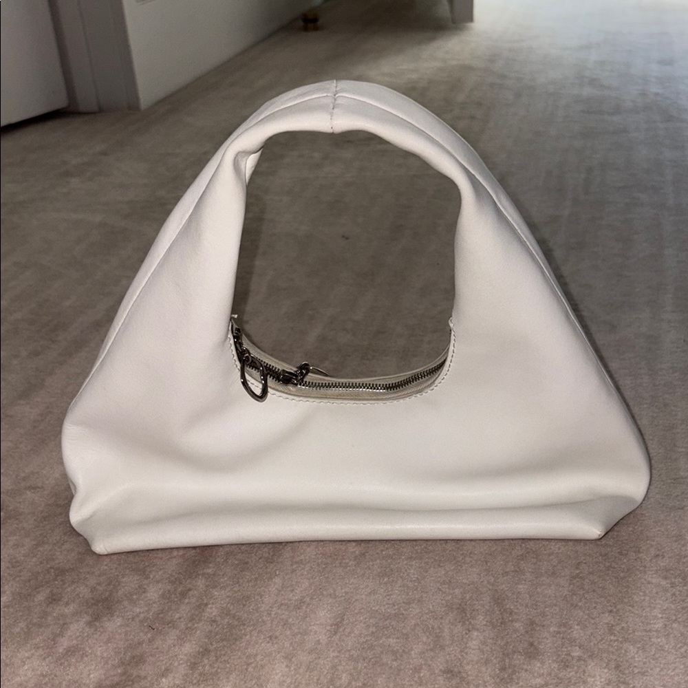Staud Enzo White Shoulder Bag